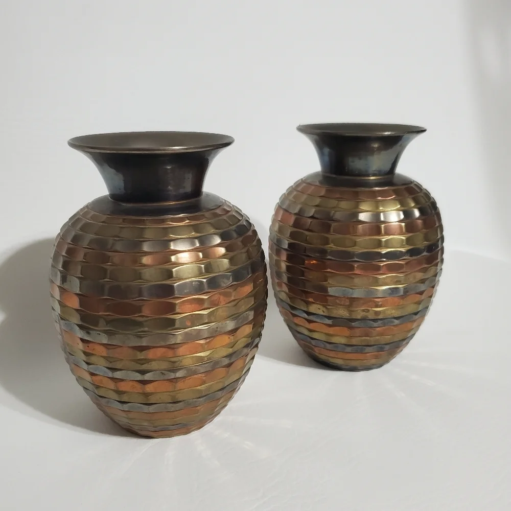 Brass Vases Set of Two Made in India Metal